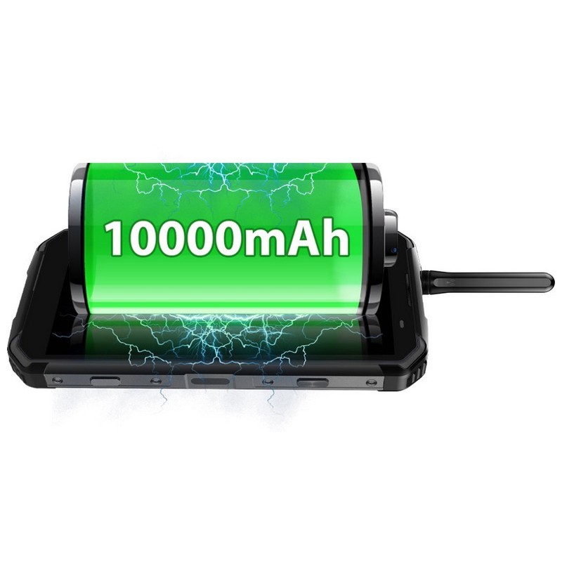 Blackview BV9500 Pro 6Go/128Go, smartphone robuste noir avec antenne supérieure, grand écran bord à bord affichant un visuel volcanique lumineux - Ítem7