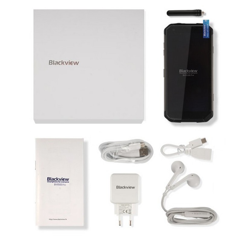 Blackview BV9500 Pro 6Go/128Go, smartphone robuste noir avec antenne supérieure, grand écran bord à bord affichant un visuel volcanique lumineux - Ítem9
