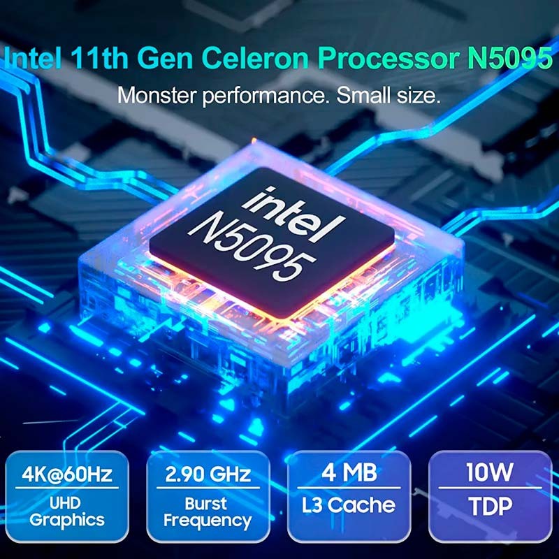 Blackview MP60 Noir Intel N5095 8GB/256GB SDD/W11 Pro - Mini PC - Ítem1
