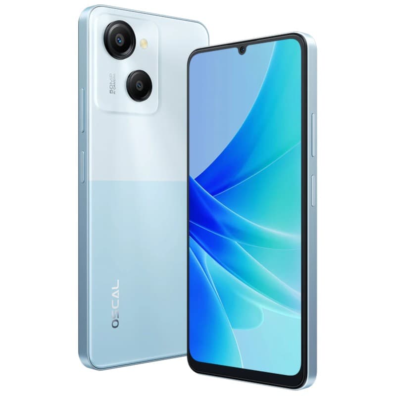 Oscal Modern 8 8GB/256GB Azul - Telemóvel Vista frontal e traseira