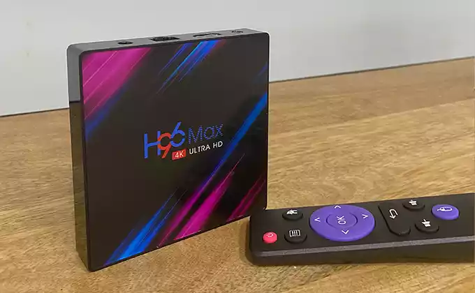 TV Box 4k com Android H96 Max com comando à distância