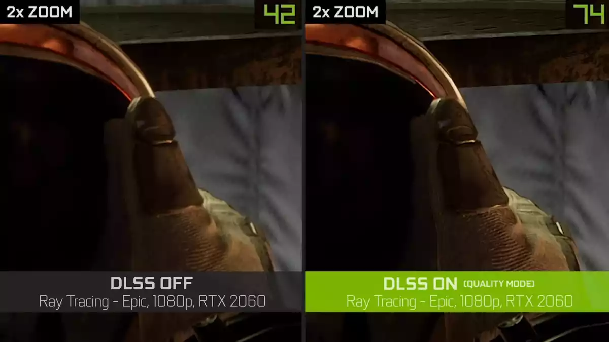 Comparação DLSS desativado e DLSS ativado