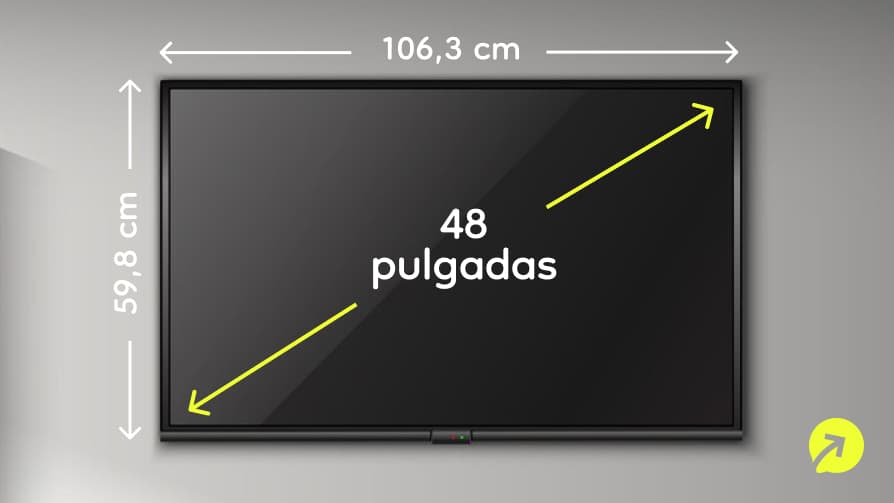 ¿Cuánto mide una TV de 48 pulgadas?