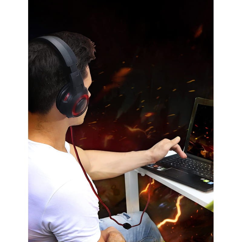 Bluedio D5 Negro y Rojo Auriculares Gaming - Ítem4