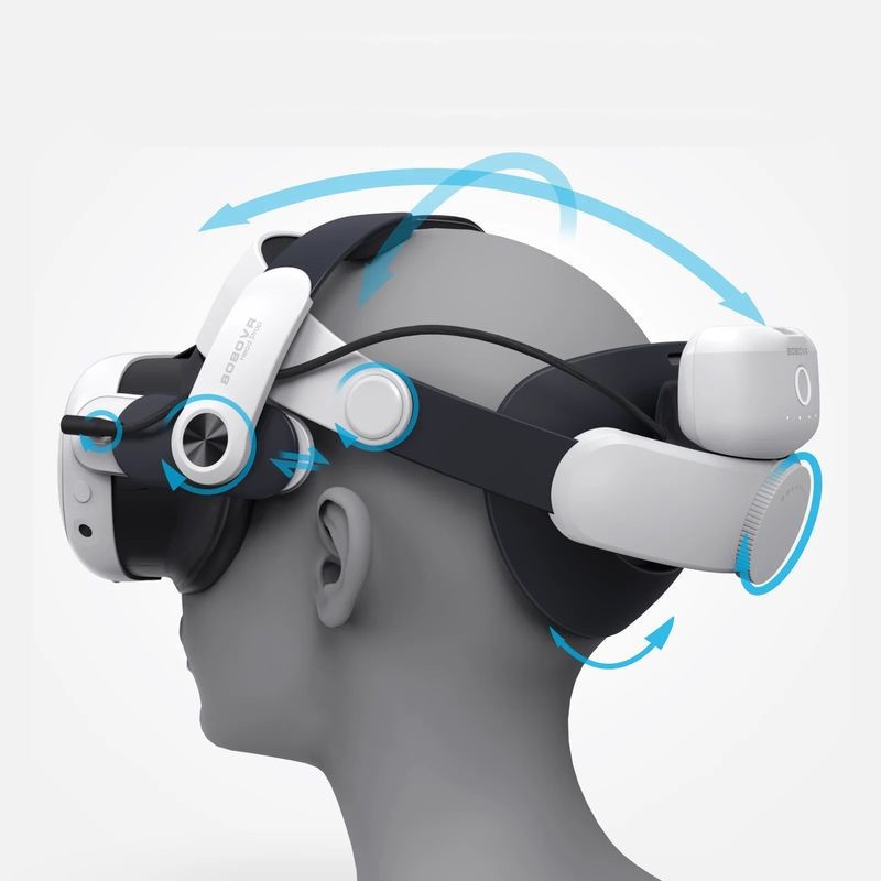 BOBOVR M3 Pro Correia de cabeça com bateria para Meta Quest 3/3S Preto - Acessório para óculos de realidade virtual - Item3