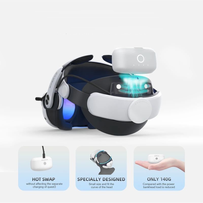 BOBOVR M3 Pro Correia de cabeça com bateria para Meta Quest 3/3S Preto - Acessório para óculos de realidade virtual - Item4
