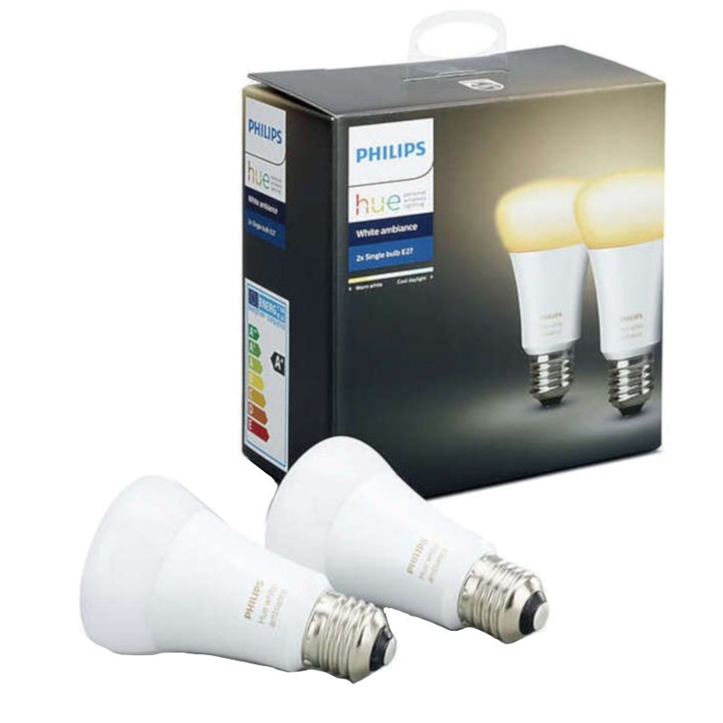 Lâmpada inteligente Philips Hue White Ambiance Pack x2 9,5W E27 Branco quente / frio - Item4