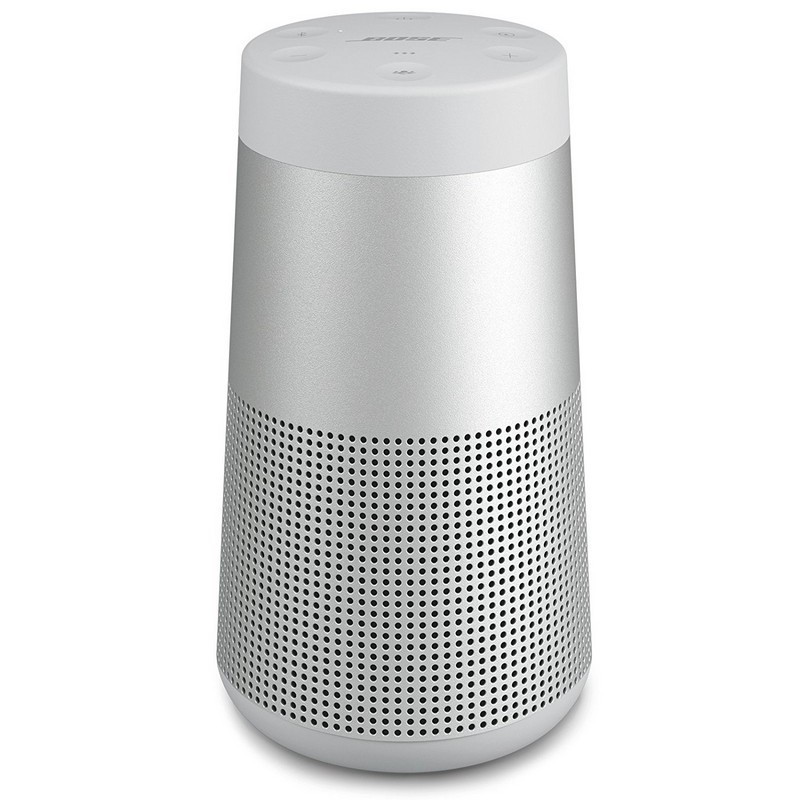 Bose SoundLink Revolve Cinzento - Cor Cinzento - 12 Horas Autonomia - Resistência IPX4 - Defletor Acústico Omnidirecional - Som de 360º - Dois Radiadores Passivos - Aplicação - Indicações de Voz - Transdutor - Suporte de Rosca Universal