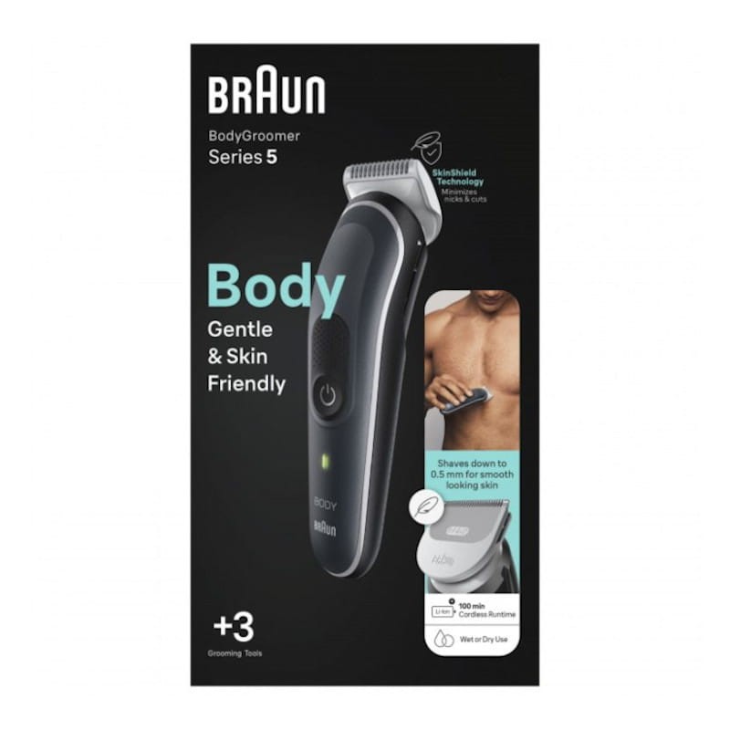 Rasoir électrique Corporel Braun BodyGroomer BG5340 3 en 1 Noir/Argent - Ítem3