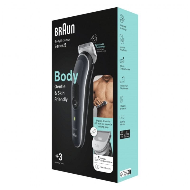 Rasoir électrique Corporel Braun BodyGroomer BG5340 3 en 1 Noir/Argent - Ítem4