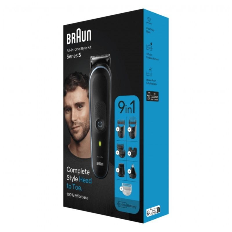 Recortadora Multifunción Braun MGK5411 Waterproof Azul - Ítem3