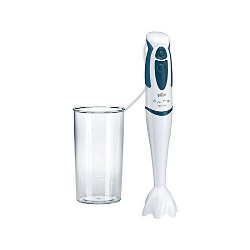 Batidora Braun MQ 325 Omelette - Batidora vista por delante; cuchillas de acero inoxidable