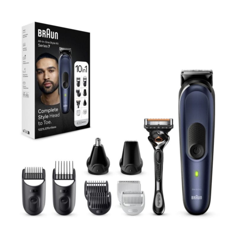 Recortadora Multifunción Braun MGK7421 Waterproof Negro/Azul - Ítem1
