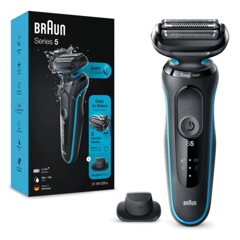 Afeitadora eléctrica Braun Series 5 51-M1200s Multifunción Wet/Dry Negro, Azul - Ítem
