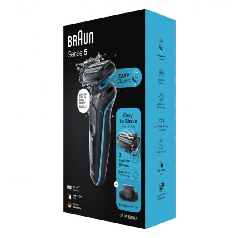 Afeitadora eléctrica Braun Series 5 51-M1200s Multifunción Wet/Dry Negro, Azul - Ítem3