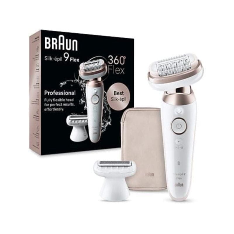 Depiladora Braun Silk-épil 9 Flex 9-030 3D junto a su caja