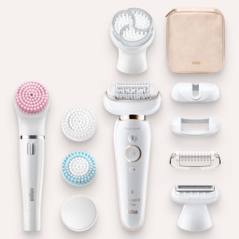 Accesorios de la Braun Silk-épil 9 Flex 9100 BS Oro/Blanco