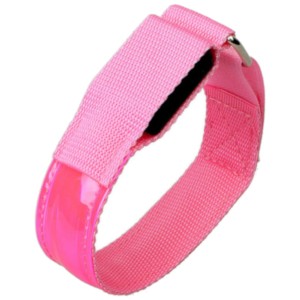 LED Armband Reflective Running Adjustable Pink