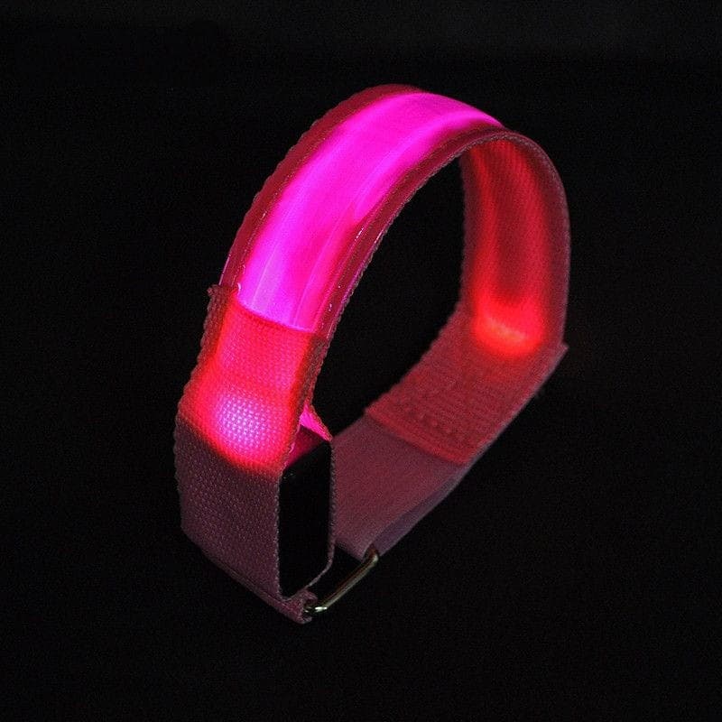Brazalete LED Reflectante Running Ajustable Rosa - Luz