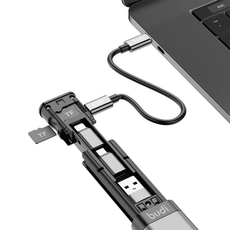 Adaptateur Carte Multifonction Universel Budi 9 en 1 Noir - Ítem5