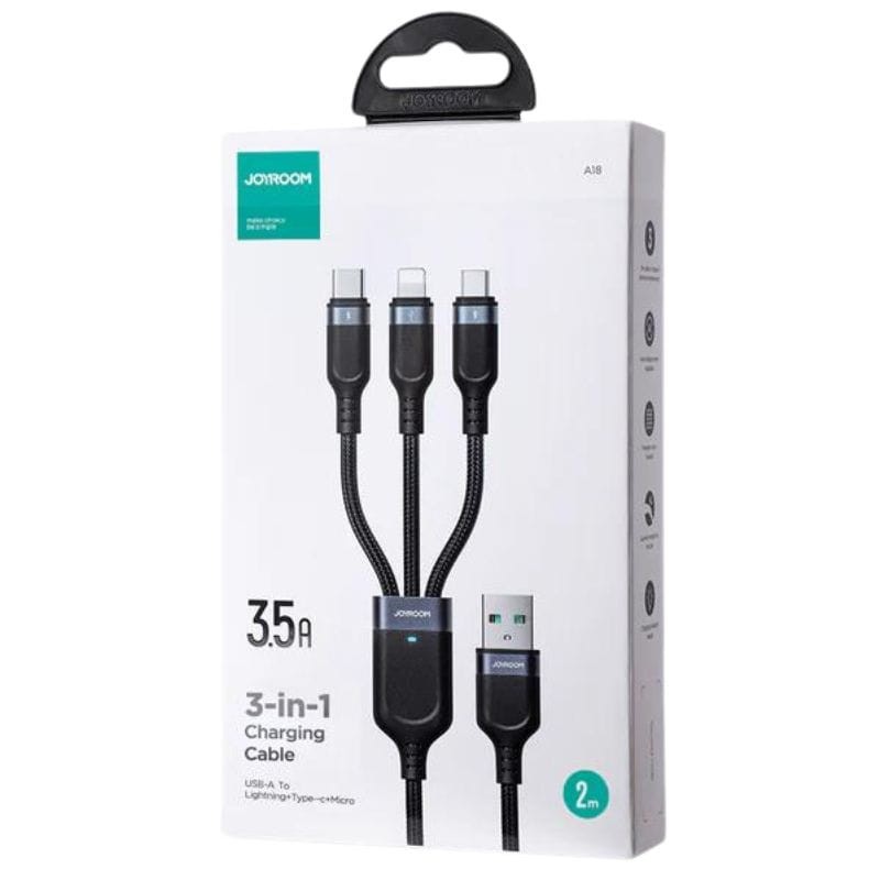 Joyroom S-1T3018A18 3 en 1 Multi 1.2m Noir - Câble de charge - Ítem4