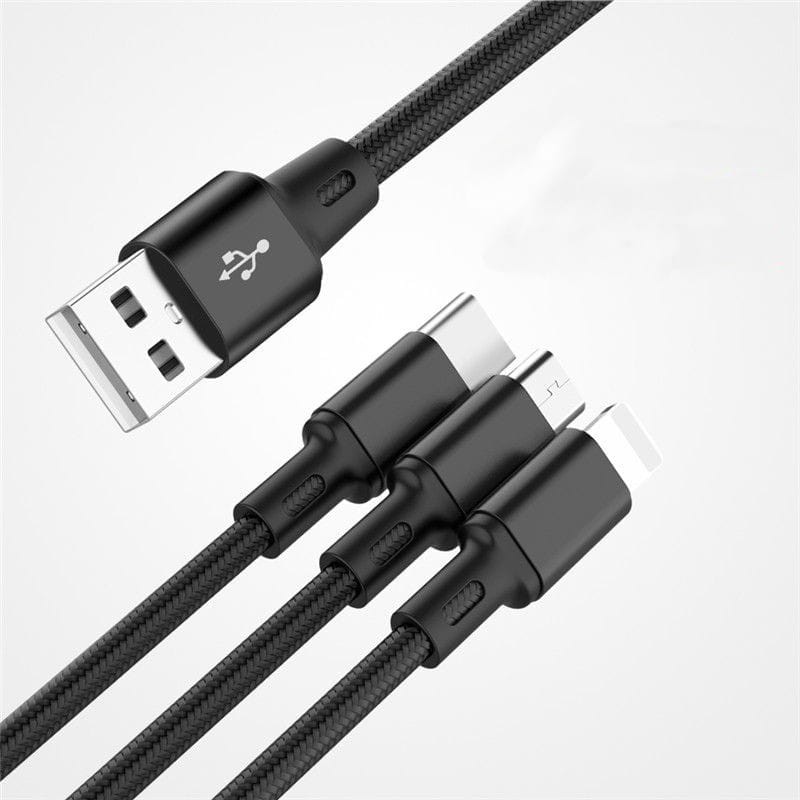 Buy Cable 3 In 1 Usb To Usb Type C Micro Usb Lightning 1 2m Powerplanetonline