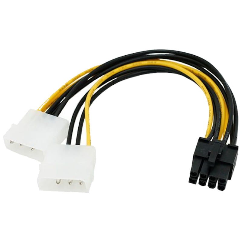 Cable adaptador de alimentación MOLEX LP4 4 Pines x 2 a PCI Express 6+2 - Ítem