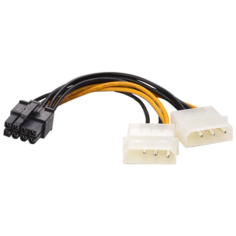 Cable adaptador de alimentación MOLEX LP4 4 Pines x 2 a PCI Express 6+2 - Ítem1