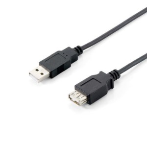 Cable alargador USB 2.0 Equip 128850 Cable A Macho a Cable A Hembra - Detalle de los conectores