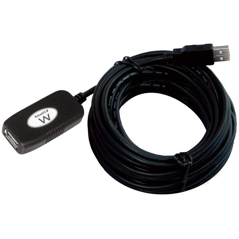 Cable alargador USB 10m - Adaptador USB Hembra / USB Macho - Cable de 10 metros -  Permite Conectar hasta 4 Alargadores USB en Cadena - Amplificador de Señal - Transferencia Máxima de 480 Mbit/s