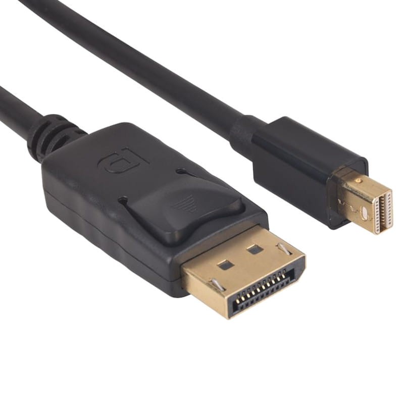 Câble Mini DisplayPort 4K vers DisplayPort - Version : 1.2 - 3840 x 2160,  Connecteur 1 : Mini DisplayPort Mâle, Connecteur 2 : DisplayPort Mâle,  Longueur : 5 mètres.