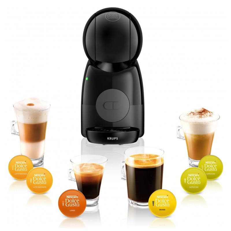 Krups Piccolo XS KP1A3B machine à café image avec différents types de cafés