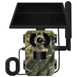 Cámara de seguridad IP Escam QF380 4G/LTE Solar vista frontal con panel solar