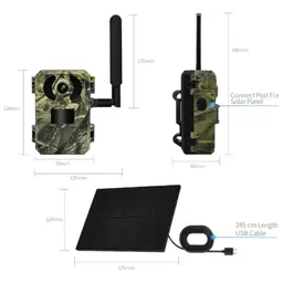 Cámara de seguridad IP Escam QF380 4G/LTE Solar Dimensiones