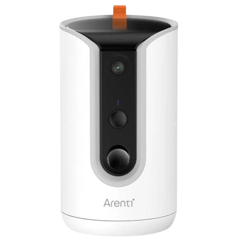 Câmara de vigilância para animais de estimação com dispensador de guloseimas Arenti Petcam 3MP 2K HD Dual WiFi Branco - Item