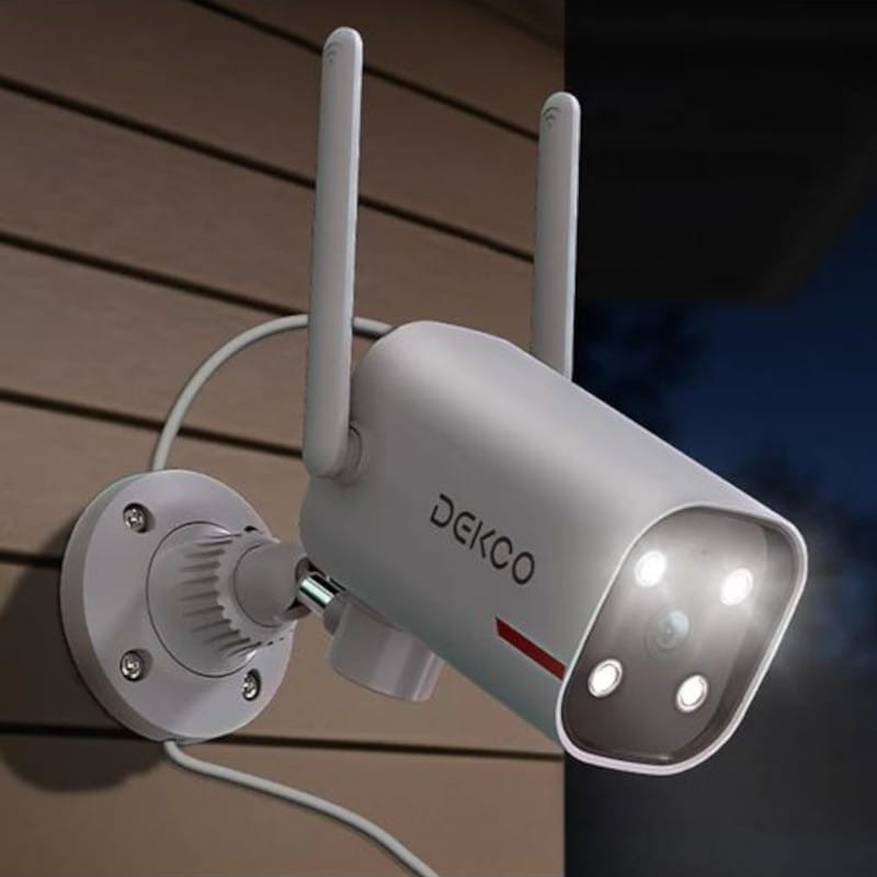 Caméra de sécurité IP DEKCO DC4L 2K QHD WiFi Couleur Vision nocturne Alexa/Google Assistant Blanc - Ítem2
