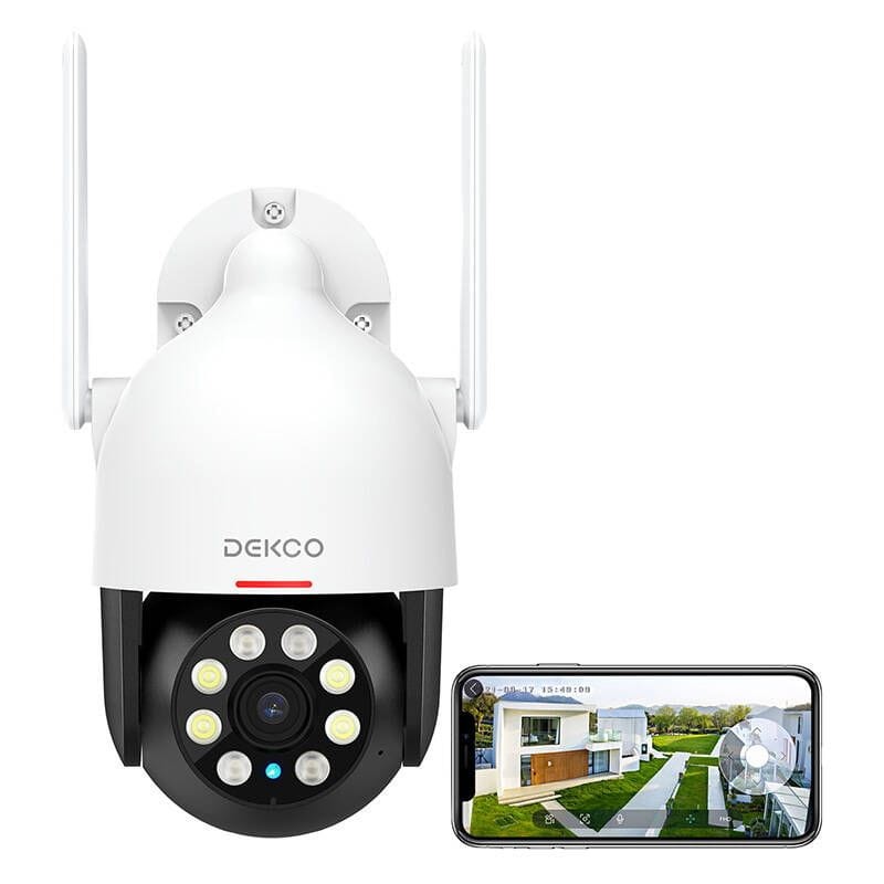 Cámara de seguridad IP DEKCO DC5L 2K QHD WiFi Visión Nocturna a color Google Assistant/Alexa Blanco - Ítem1