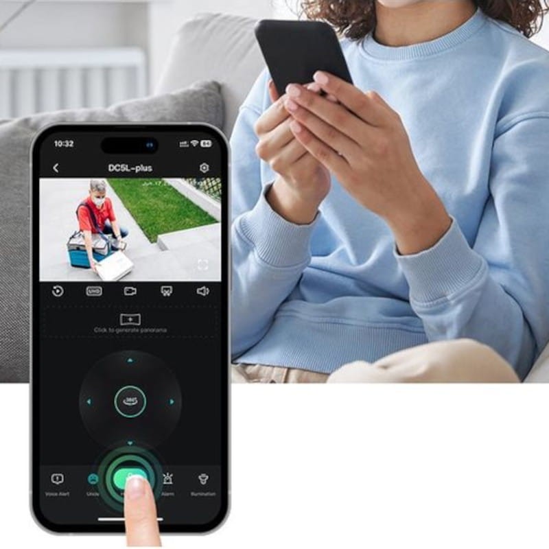 Cámara de seguridad IP DEKCO DC5L 2K QHD WiFi Visión Nocturna a color Google Assistant/Alexa Blanco - Ítem7