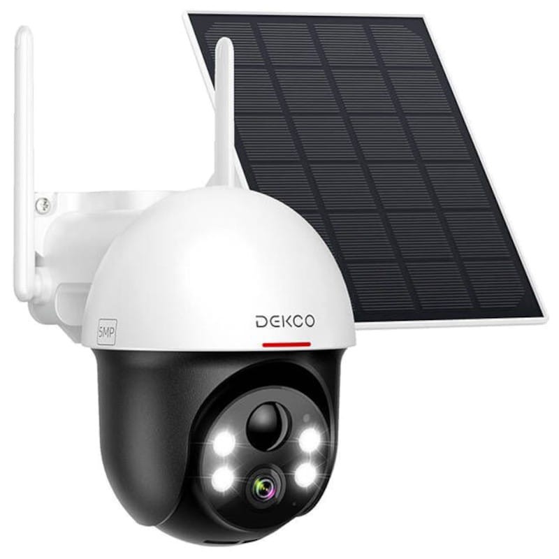 Câmara de segurança IP DEKCO DC9L 5MP Painel solar Alexa/Google Home Branco - Item