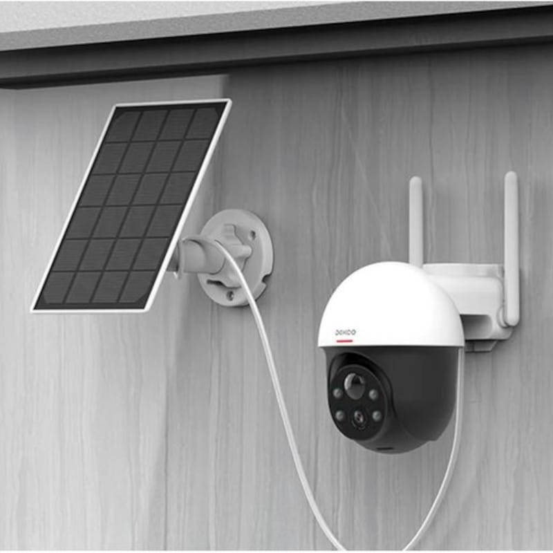 Câmara de segurança IP DEKCO DC9L 5MP Painel solar Alexa/Google Home Branco - Item2