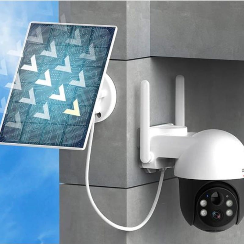 Câmara de segurança IP DEKCO DC9L 5MP Painel solar Alexa/Google Home Branco - Item7