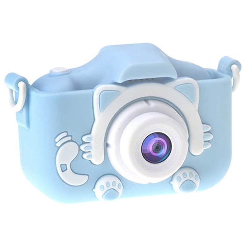 Cámara Digital Para Niños K1C Versión Mejorada 600mAh Funda Gato Azul - Ítem