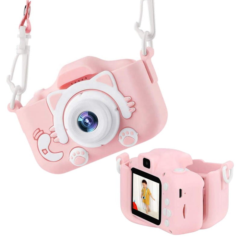 Caméra Digital pour Enfants K1C Version Améliorée 600mAh Boîtier Chat Rose - Ítem1