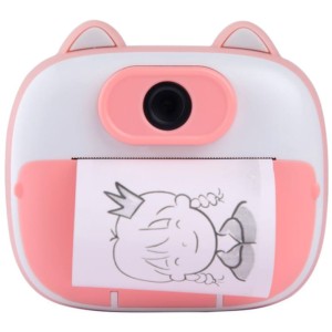 Kids Instant Camera with Printing K13 Pink Cat Design