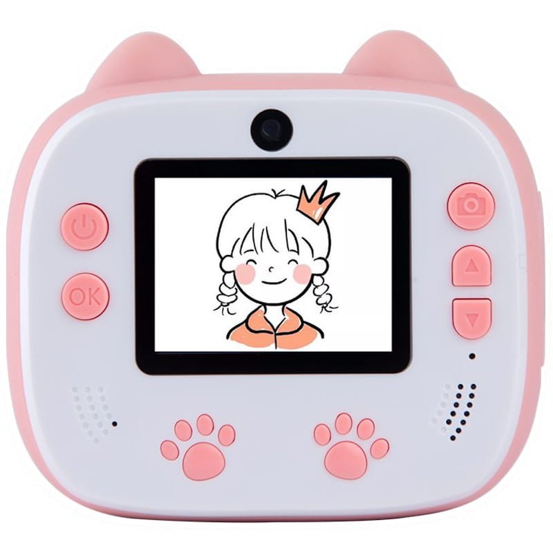Câmera Instantânea Infantil com Impressão K13 Design Gato Rosa - Item1