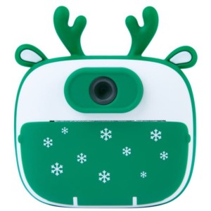Kids Instant Camera with Printing K13 Green Reindeer Design