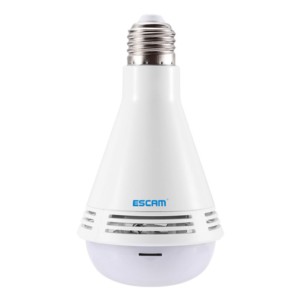 Câmara IP Lâmpada LED Escam QP137 Altifalante Bluetooth 360 Graus 2MP 1080p