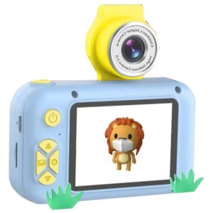 Câmera X101 com Câmera Giratória Azul - Câmera Digital para Crianças