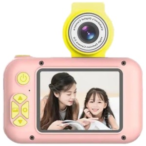 Câmera X101 com Câmera Giratória Rosa - Câmera Digital para Crianças