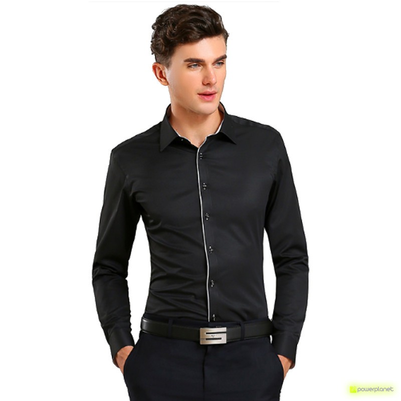 Camisa Basic Manga Comprida Preto - Homen